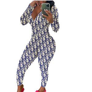 KD446 Blue D's Full Length Adult Pajama
